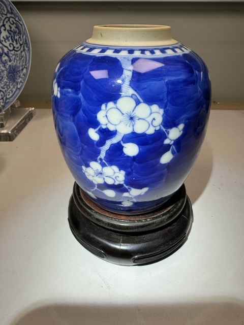 古玩陶瓷光緒細路精品青花冰梅圖蓋罐拍賣，當前價格1800元