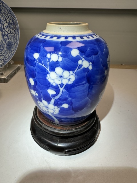 古玩陶瓷光緒細路精品青花冰梅圖蓋罐拍賣，當前價格1800元