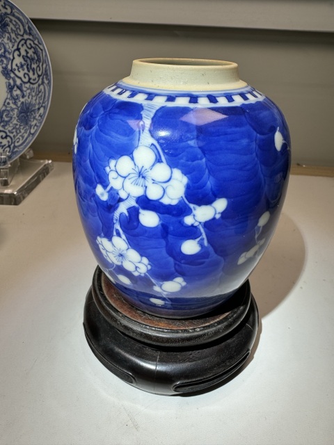 古玩陶瓷光緒細路精品青花冰梅圖蓋罐拍賣，當前價格1800元