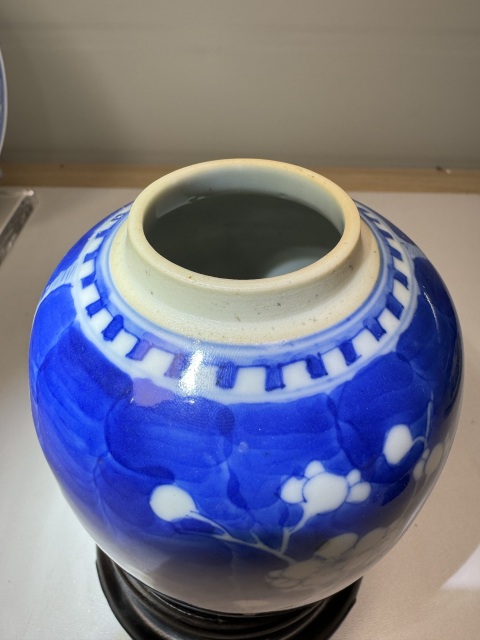 古玩陶瓷光緒細路精品青花冰梅圖蓋罐拍賣，當前價格1800元