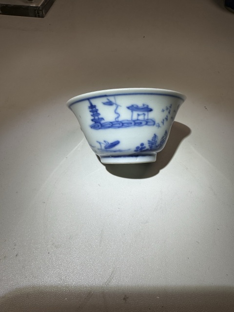 古玩陶瓷康熙·青花山水人物高士圖杯拍賣,當前價格2380元