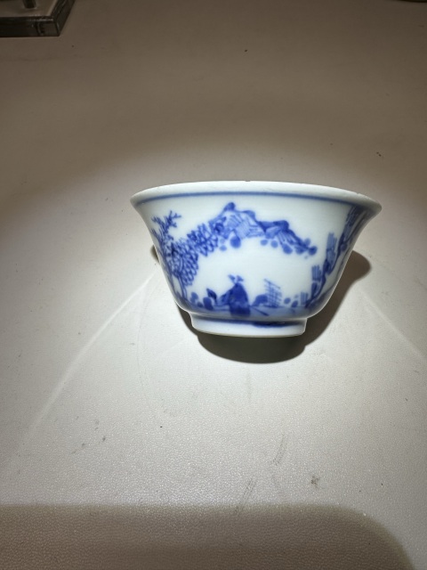 古玩陶瓷康熙·青花山水人物高士圖杯拍賣,當前價格2380元