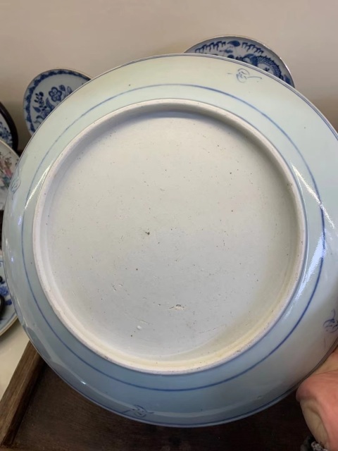 古玩陶瓷清中期 飄帶繡球獅子紋盤青花釉里紅拍賣,當前價格1500元