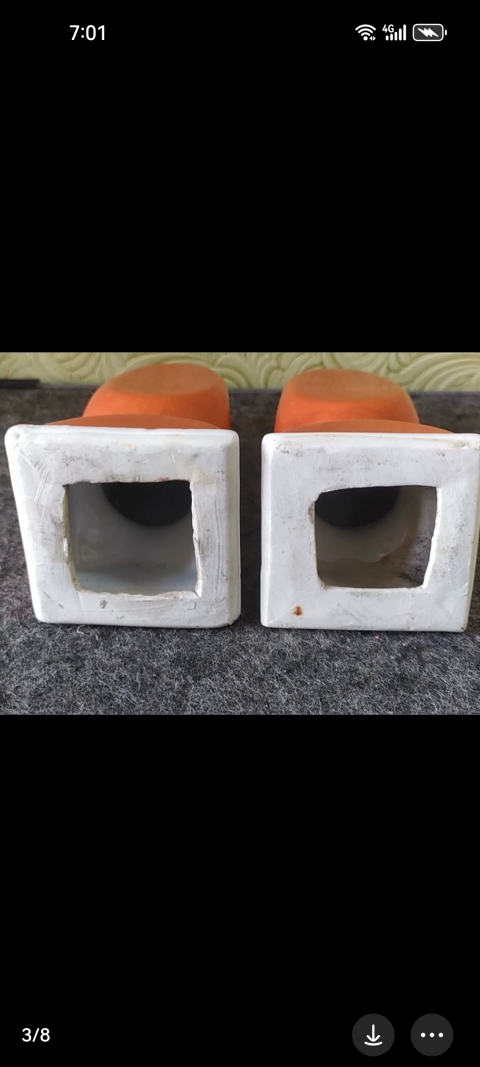 古玩陶瓷**紅燭臺拍賣,當前價格999元