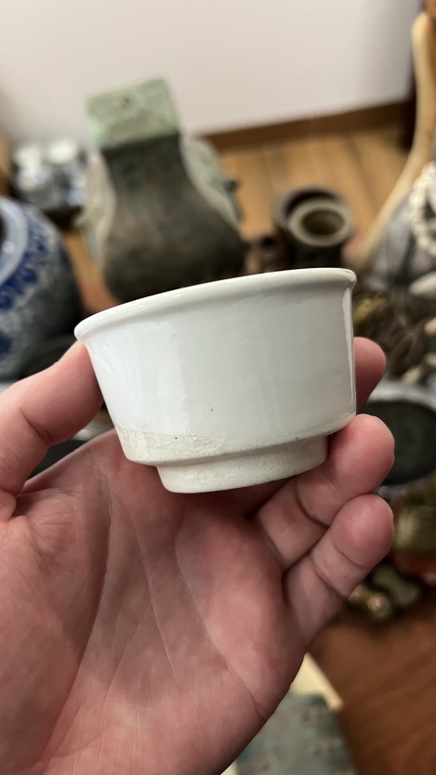 古玩陶瓷清代白釉杯拍賣，當前價格199元