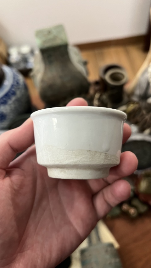 古玩陶瓷清代白釉杯拍賣，當前價格199元