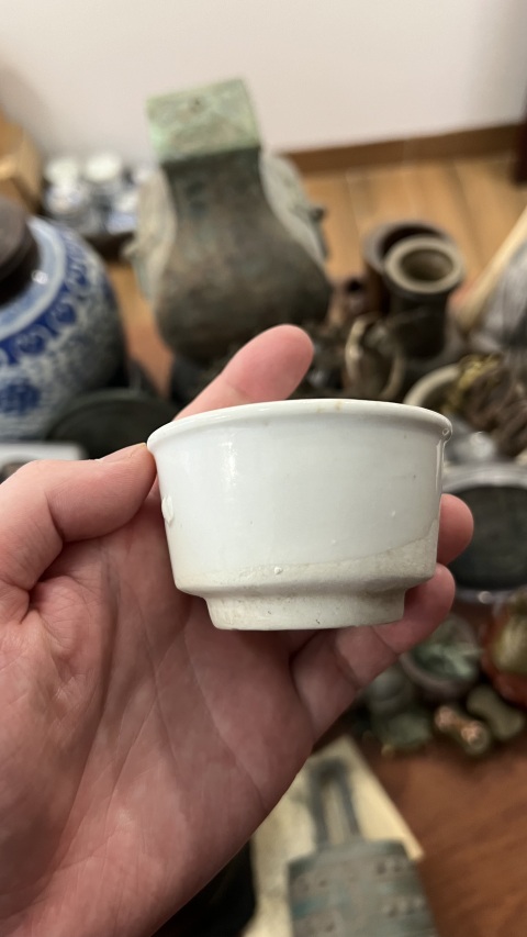 古玩陶瓷清代白釉杯拍賣，當前價格199元