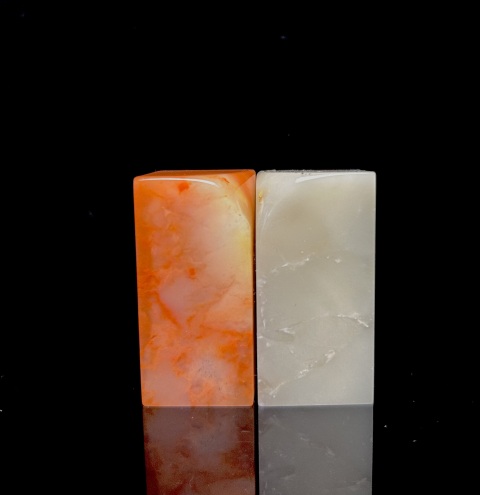 古玩雜項凍石印章一對,拍賣,當前價格229元