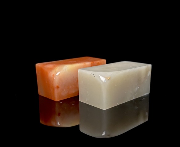 古玩雜項凍石印章一對,拍賣,當前價格229元
