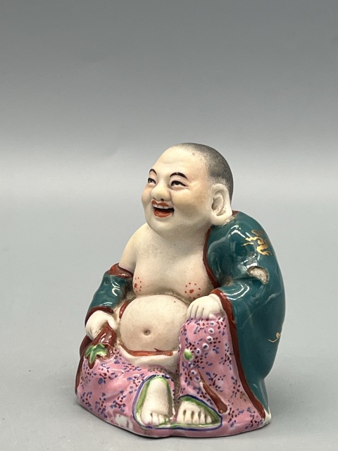 古玩陶瓷民國粉彩彌勒佛造像拍賣,當前價格1188元