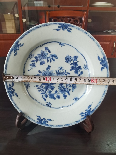 古玩陶瓷青花折枝花卉紋折沿盤拍賣,當前價格1500元