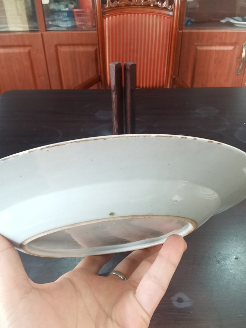 古玩陶瓷青花折枝花卉紋折沿盤拍賣,當前價格1500元