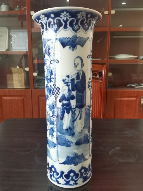 古玩陶瓷青花三娘教子圖箭筒拍賣,當(dāng)前價格4600元