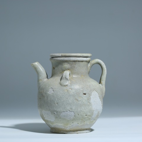 古玩陶瓷唐代鈞窯雙系執壺拍賣,當前價格2000元