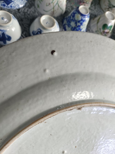 古玩陶瓷乾隆綠釉粉彩大賞盤拍賣，當前價格28888元