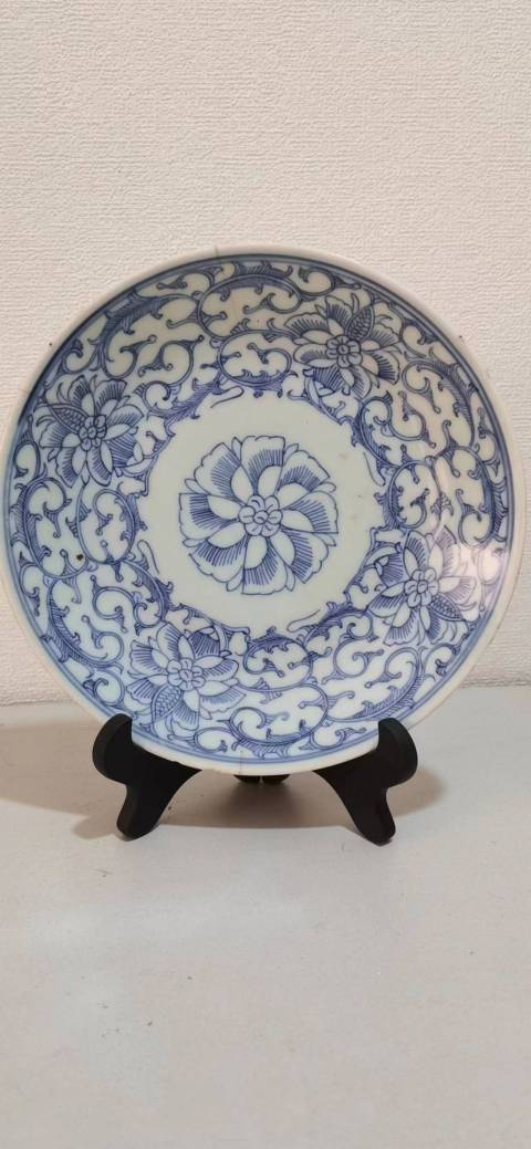 古玩陶瓷兩個(gè)道光青花盤拍賣，當(dāng)前價(jià)格1500元