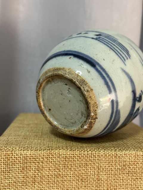 古玩陶瓷乾隆青花山水人物紋蓋罐拍賣，當前價格980元