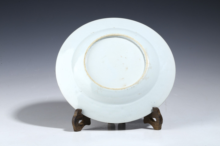 古玩陶瓷清康熙·青花礬紅描金博古紋折沿盤拍賣，當前價格2500元