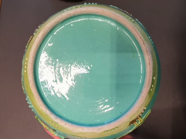 古玩陶瓷松石綠釉貼塑一路連科圖蓋罐拍賣，當前價格2980元
