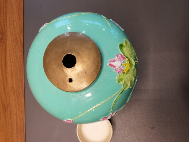 古玩陶瓷松石綠釉貼塑一路連科圖蓋罐拍賣，當前價格2980元