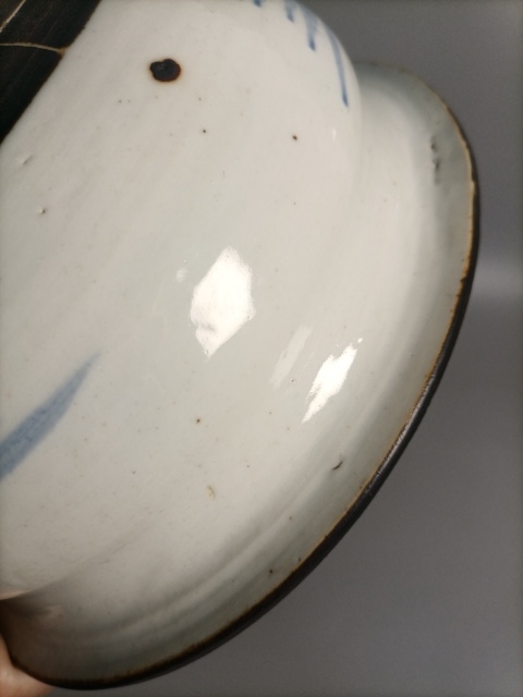 古玩陶瓷清中晚青花山水人物香爐拍賣，當前價格1000元