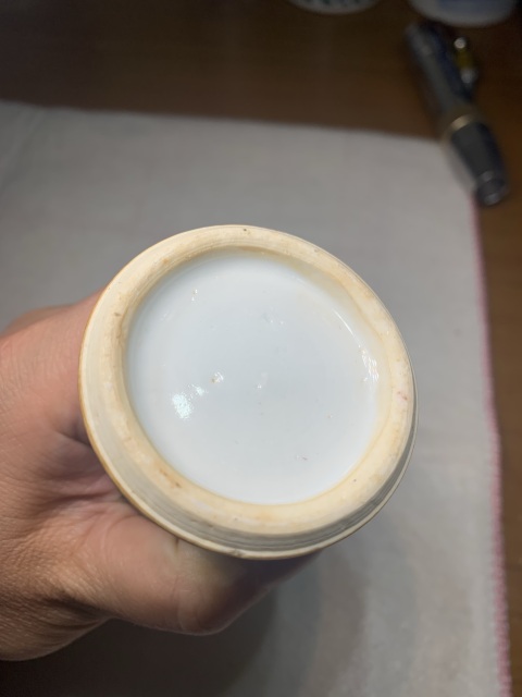 古玩陶瓷粉彩花鳥(niǎo)紋束腰花觚拍賣(mài)，當(dāng)前價(jià)格1380元