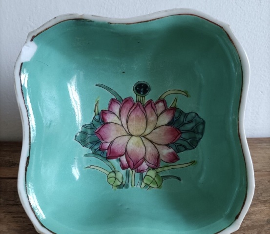 古玩陶瓷清末民初粉彩高足碗拍賣，當前價格988元