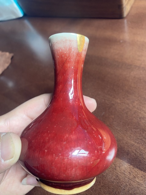 古玩陶瓷清中 朗窯紅釉小荸薺賞瓶拍賣,當(dāng)前價(jià)格5880元