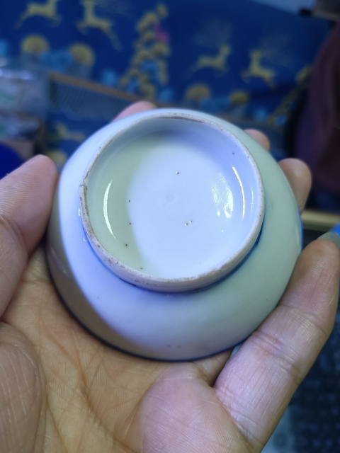 古玩陶瓷民國～青花足圈紋小碟拍賣，當前價格88元