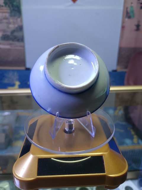 古玩陶瓷民國～青花足圈紋小碟拍賣，當前價格88元
