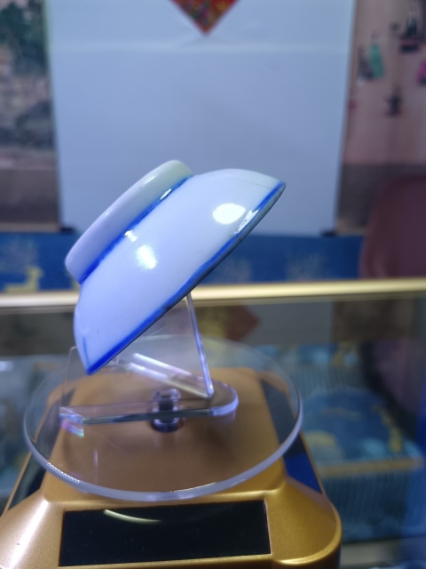 古玩陶瓷民國～青花足圈紋小碟拍賣，當前價格88元