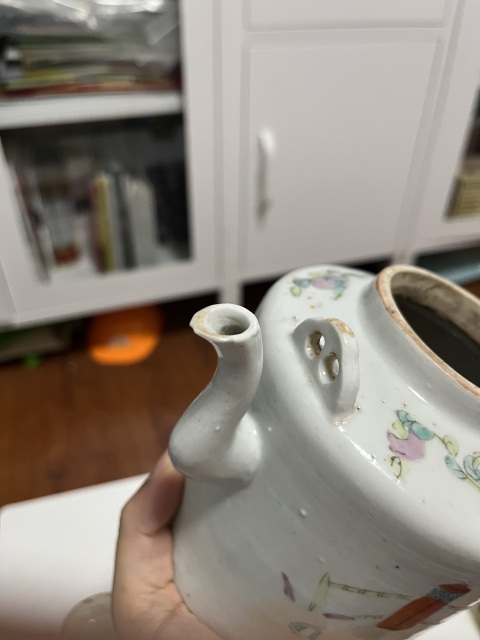 古玩陶瓷晚清西廂記長亭送別粉彩提梁壺拍賣，當前價格1500元