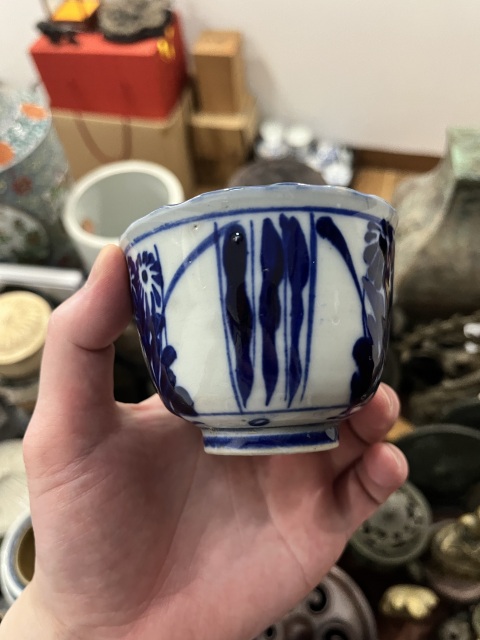古玩陶瓷清代青花杯拍賣，當前價格355元