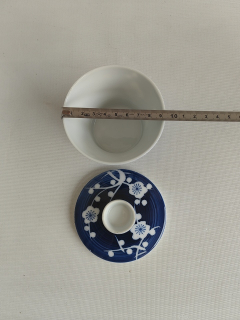 古玩陶瓷青花冰梅圖蓋缸拍賣，當前價格220元