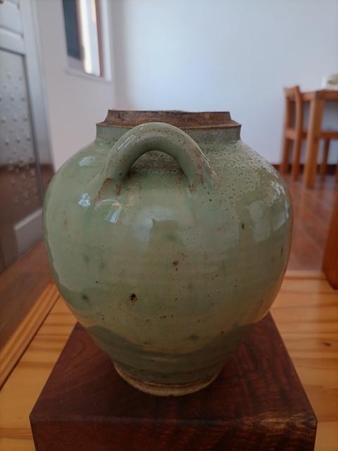 古玩陶瓷清.綠釉雙系罐580拍賣,當前價格580元