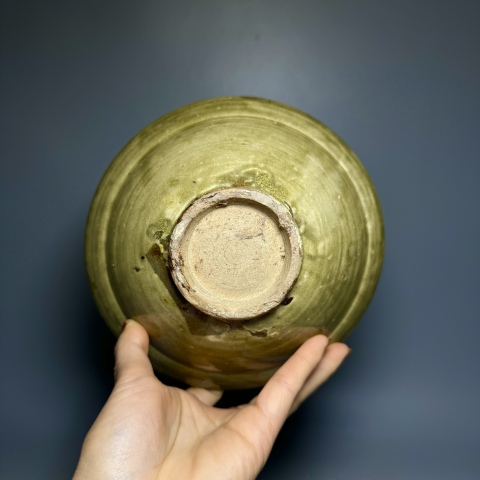 古玩陶瓷宋元?青釉折腰斗笠碗拍賣，當前價格3200元