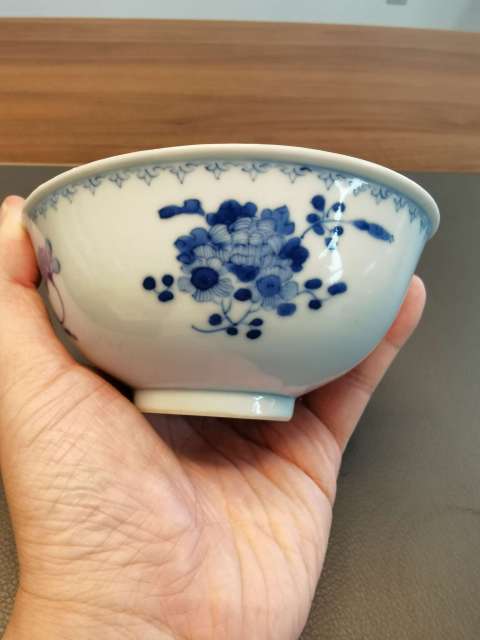 古玩陶瓷大清光緒年製本朝官窯款青花花卉紋茶碗拍賣，當前價格2980元