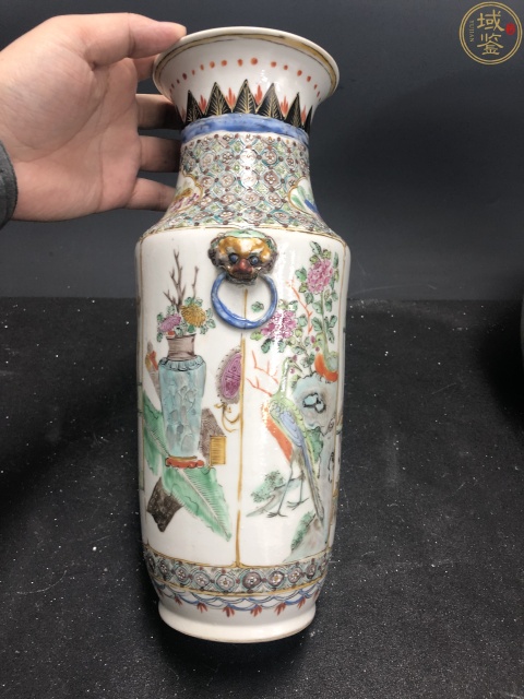 古玩陶瓷咸豐粉彩人物故事獸耳弦環樽拍賣,當前價格6500元