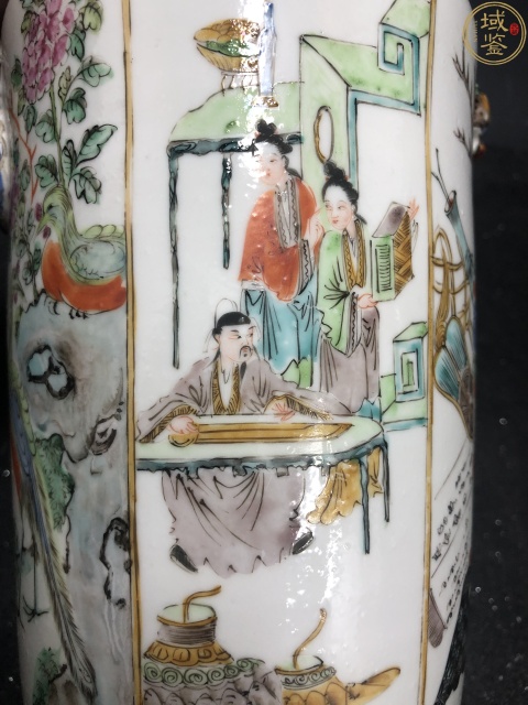 古玩陶瓷咸豐粉彩人物故事獸耳弦環樽拍賣,當前價格6500元