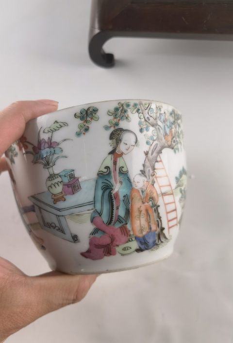 古玩陶瓷同治細(xì)路粉彩摘得桂冠蓋缸拍賣，當(dāng)前價(jià)格998元