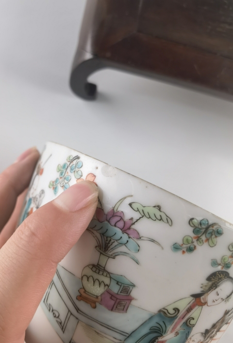 古玩陶瓷同治細(xì)路粉彩摘得桂冠蓋缸拍賣，當(dāng)前價(jià)格998元