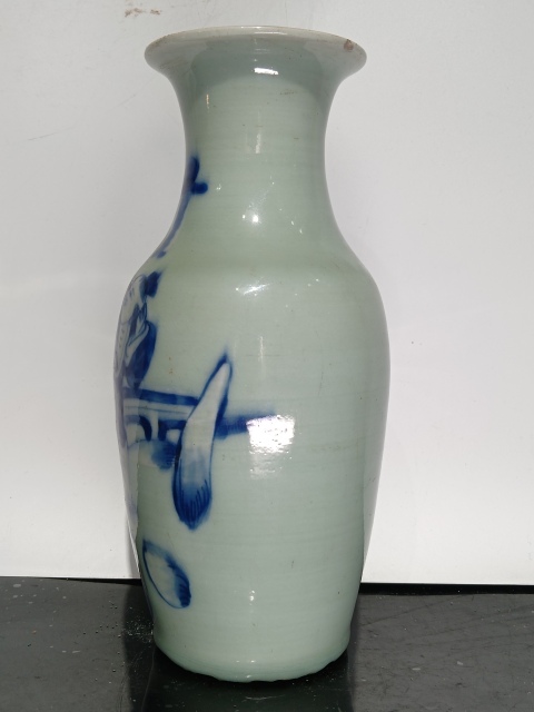 古玩陶瓷晚清青花藍采和圖瓶拍賣,當前價格2980元