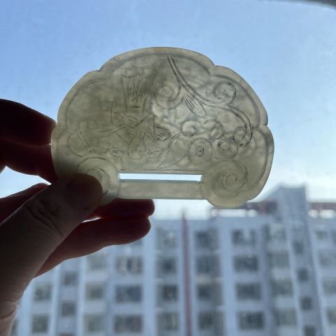 古玩玉器岫玉雕“如意鎖佩”拍賣,當前價格3800元