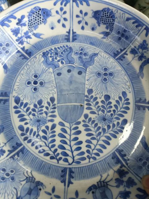 古玩陶瓷魚藻紋青花盤拍賣,當前價格3888元