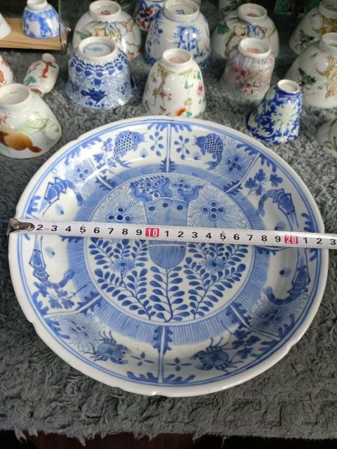 古玩陶瓷魚藻紋青花盤拍賣,當前價格3888元
