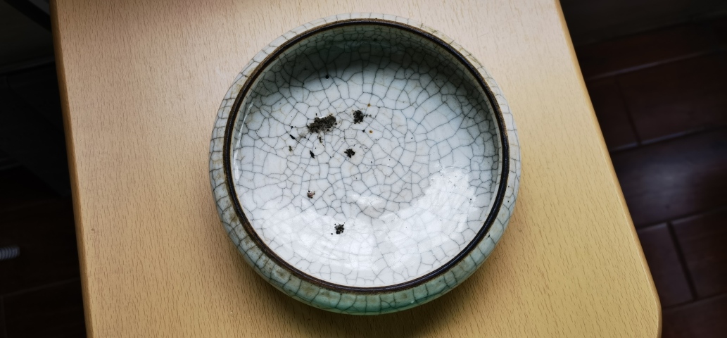 古玩陶瓷哥釉鏜鑼洗真品鑒賞圖