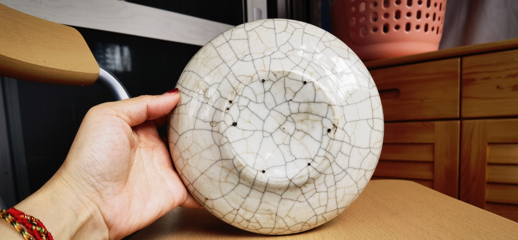 古玩陶瓷哥釉鏜鑼洗真品鑒賞圖