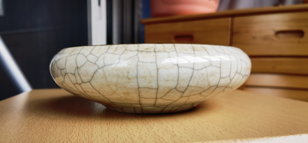 古玩陶瓷哥釉鏜鑼洗真品鑒賞圖