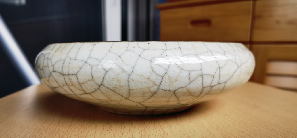 古玩陶瓷哥釉鏜鑼洗真品鑒賞圖