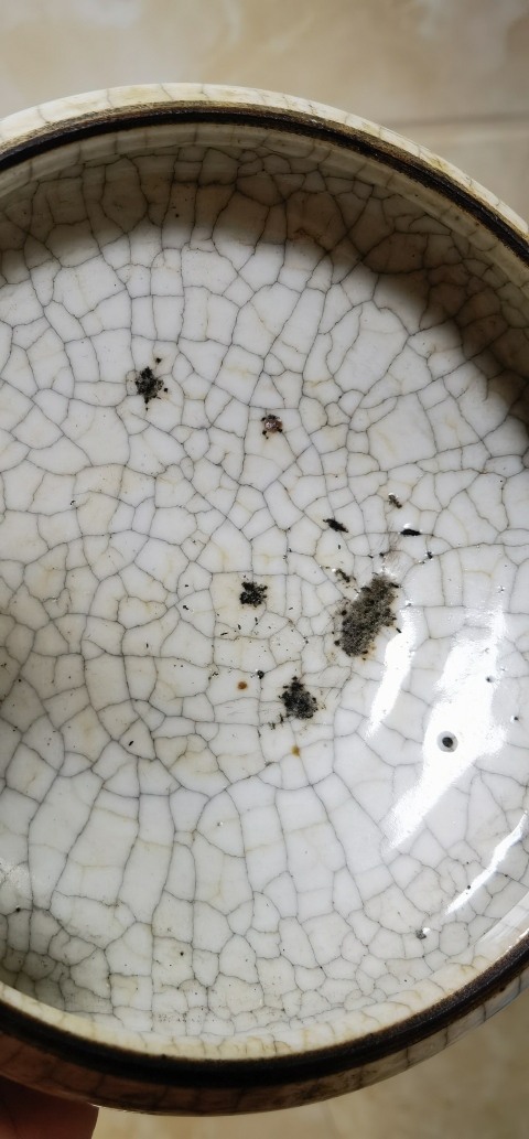 古玩陶瓷哥釉鏜鑼洗真品鑒賞圖